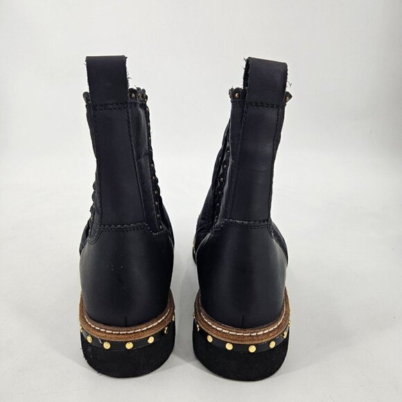 New Free People Atlas Puffer Chelsea Boots Womens 39/9 Black Leather Nylon - Picture 4 of 10